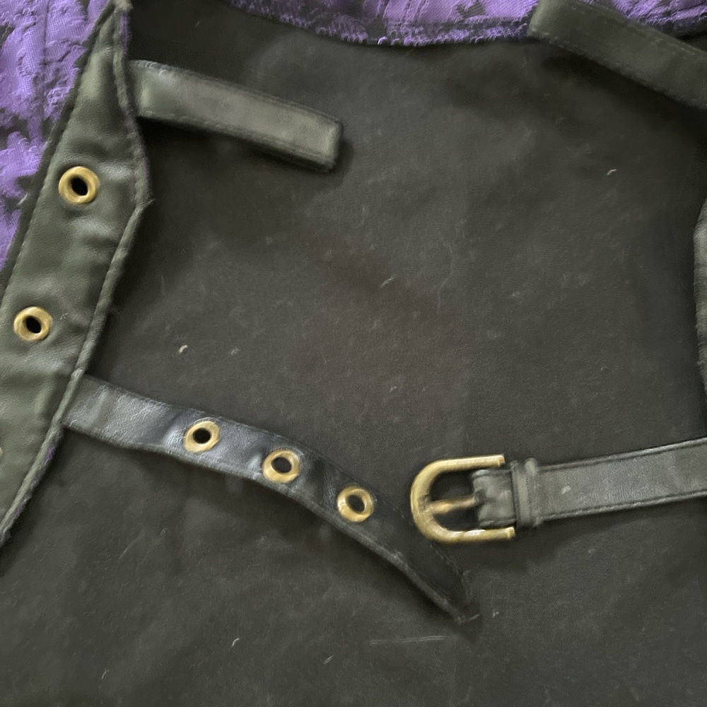 Steampunk Purple and Black Corset Vest - Picture 3 of 3